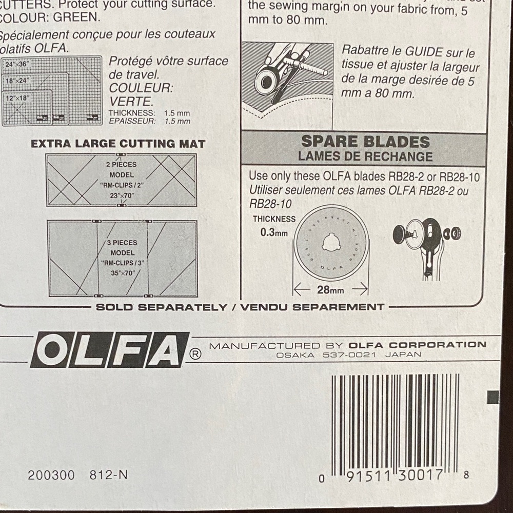 Olfa Rotary Fabric Cutter - Model RTY-1/G - Picture 6 of 6